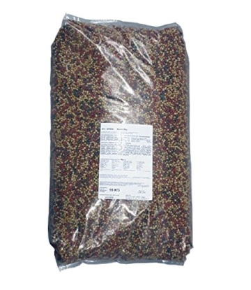 AquaForte Hochwertiges Basis Fischfutter, 15 kg (± 40 Liter), Medium Pellets (6 mm) - 1