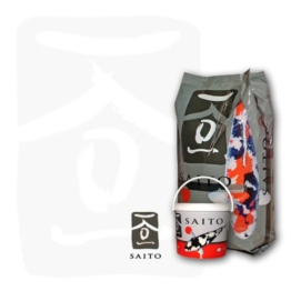 Saito Professional Koischwimmfutter, Premium Koifutter für höchste Ansprüche, für Mega Wachstum, schöne Körperproportionen und leuchtende Farben bei Koi aller Varietäten, 5kg Eimer, 5mm Koipellets - 1
