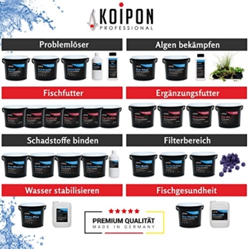 Koi-Futter Farbfutter Sommer, 6 mm, 4kg - tolle Farbverstärkung der Koi durch hochwertigste Spirulina-Algen, starkes Wachstum - auch als Fisch-Futter - 6