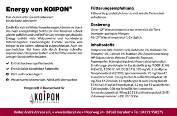 KOIPON Koifutter Winter, sinkend, 5-6mm, 3kg, extrem energiehaltiges Sinkfutter, frisch in Deutschland produziert - Koi Futter auch für Frühling - 2