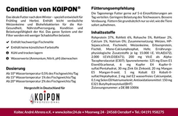 KOIPON Koi-Futter für Frühjahr & Herbst, schwimmend, 3mm, 3kg - für Gesundheit, Nährstoffversorgung, Kondition & Belastungsfähigkeit - auch für Gold-Fische - 2