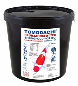 Tomodachi Frühjahrsfutter, Energiefutter Koi, langsam sinkendes Koifutter mit arktischem Fischmehl, Fischöl, Krillmehl, sehr energiereich, hochverdaulich auch bei Kälte, Frühjahrsfutter 5mm 3kg Eimer - 1