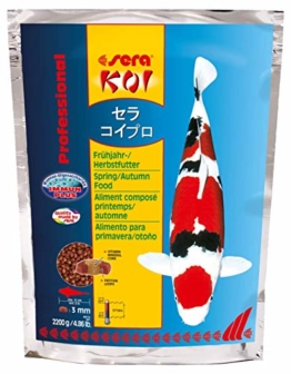 sera 07013 KOI Professional Frühjahr-/Herbstfutter 2200 g - Das leicht verdauliche Premium-Futter für Temperaturen unter 17 °C - 1