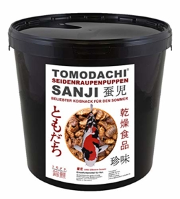 Tomodachi Seidenraupenpuppen, Silkworm, Naturnahrung getrocknet, Sanji Seidenraupen, proteinreich, gesunder Koisnack für die Handfütterung im Sommer - Vitale, schöne, handzahme Koi 10L Eimer - 1