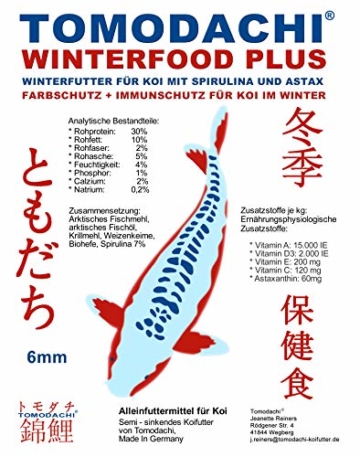 Koifutter, Winterfutter Koi, Spirulinafutter für Koi im Winter, farbverstärkendes Koifutter, Immunschutz, hochverdaulich bei Kälte, arktische Rohstoffe, ideal für den Winter, Winterfood Plus 6mm 1kg - 1