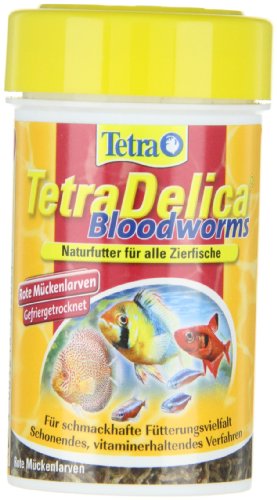 TetraDelica Bloodworms, Naturfutter für Zierfische, enthält zu 100% gefriergetrocknete rote Mückenlarven, 100 ml Dose - 2