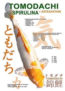 Tomodachi Koifutter, Spirulinafutter für Koi, Premium Schwimmfutter, Spirulina + Astaxanthin 5kg, 6mm Koipellets - 1