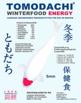 Koifutter, Winterfutter für Koi, langsam sinkendes Energiefutter für Koi mit Spirulina, arktischem Fischmehl u. Fischöl, optimiert für den Winter, Sinkfutter Koi, Tomodachi Winterfood Energy 5mm 1kg - 1