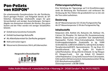 KOIPON Pon-Pellets Ganzjahresfutter 3 mm schwimmend in 1,75 kg - hochwertiges Futter für ganzjährige Fütterung zur Entlastung der Kiemen für alle Teichfische Zierfische wie Koi Karpfen Stör - 3