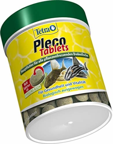 Tetra Pleco Tablets (Grünfutter-Tabletten mit einem hohen Anteil an Spirulina-Algen, Hauptfutter für alle pflanzenfressenden Bodenfische und scheuen Zierfische), 275 Tabletten Dose - 3