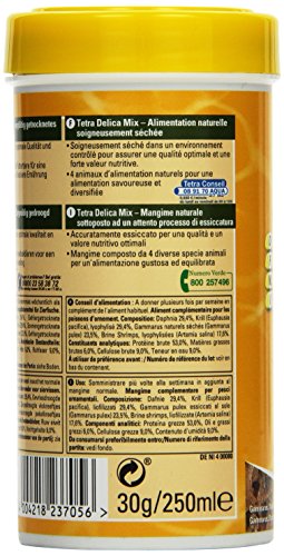 TetraDelica Natural Snack 4-in-1-Mix, Naturfutter-Mischung vier separaten Fächern für alle Zierfische, 250 ml Dose - 4