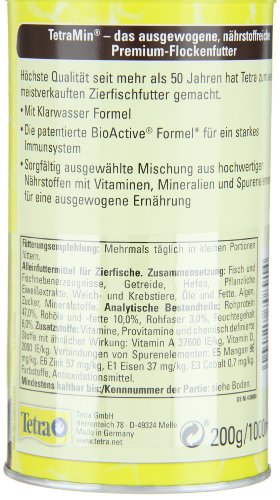 TetraMin (Hauptfutter für alle Zierfische in Flockenform, für ein langes und gesundes Fischleben und klares Wasser, plus Präbiotika für verbesserte Körperfunktionen und Futterverwertung), 1 Liter Dose - 9