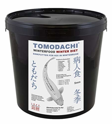 Tomodachi Koifutter, Sinkfutter für Koi, Winterfutter für Koi, schnell sinkend, kräfteschonend, hochverdaulich, energiereich mit arktischen Rohstoffen, Koisinkfutter Winter Diet 5mm 3kg Eimer - 1