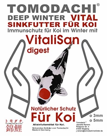 Winterfutter Koi, Gesundheitsfutter Koi, schnell sinkend mit VitaliSan Monoglyceriden, unterstützt Futterverwertung, Verdauung, Stoffwechsel, Immunsystem, hochverdaulich, arktische Rohstoffe 5mm 1kg - 1