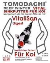 Winterfutter Koi, Gesundheitsfutter Koi, Tosaifutter sinkend, VitaliSan Monoglyceride, gut für Futterverwertung, Verdauung, Stoffwechsel, Immunsystem, hochverdaulich, arktische Rohstoffe 3mm 1kg - 1