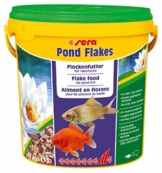 sera 07090 pond flakes 10 l - das lange schwimmende Flockenfutter für kleinere Teichfische - 1