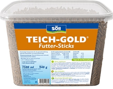 Söll 14643 TeichGold Futter-Sticks - Alleinfuttermittel für alle Teichfische - schwimmfähige Teichsticks - 940 g - 5