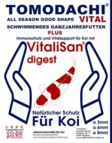 Tomodachi Koifutter, Schwimmfutter, Vitalfutter für Koi mit Monoglyceriden für Koigesundheit, Immunschutz, Stoffwechsel, Verdauung, überdurchschnittliche Futterverwertung, All Season Vital 6mm 10kg - 1